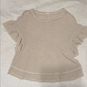 Chic Beige Short Sleeve Top